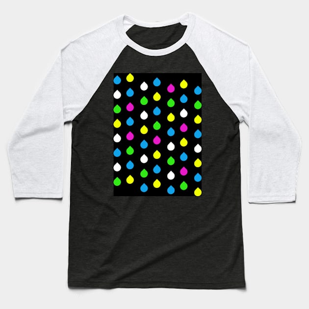 Multicolor Rain Baseball T-Shirt by yayor